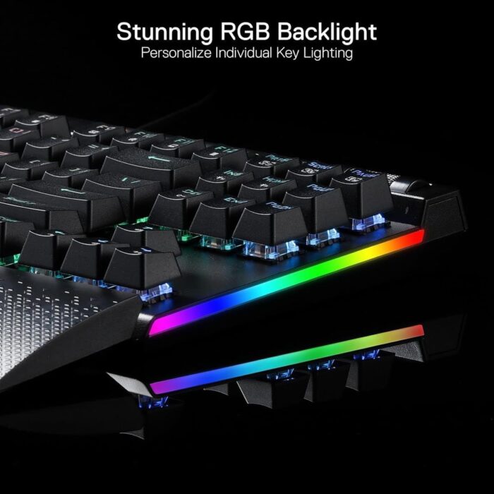 Redragon K587 Magic-Wand Pro TKL RGB 3-Mode Wireless Mechanical 87 Keys Gaming Keyboard, 9 Dedicated Macro Keys, Media Control w/Detachable Wrist Rest, Hot-Swap Linear Red Switches - Image 4