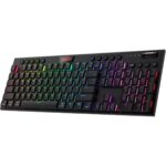 Redragon K618 Horus Pro 3-Mode Wireless RGB Mechanical Keyboard, BT/2.4GHz/Wired Low Profile Win/Mac Gaming Keyboard w/Ultra-Thin Design, Dedicated Media Control & Linear Red Switch, Black