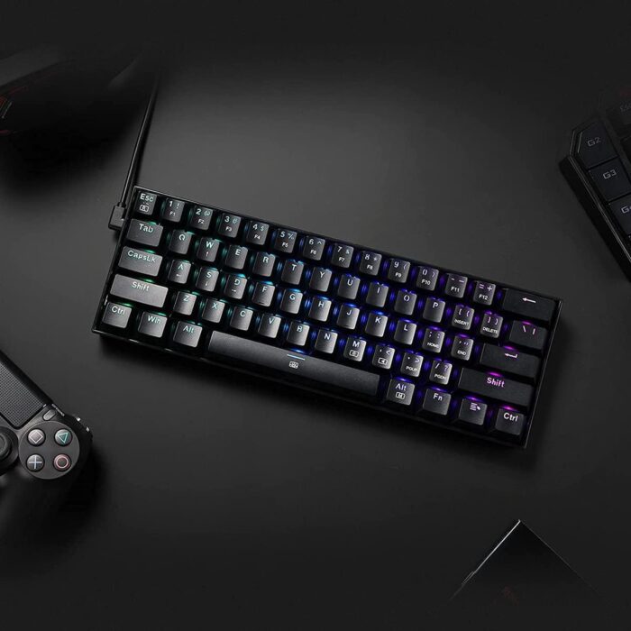 Redragon K630 Dragonborn 60% Wired RGB Gaming Keyboard, 61 Keys Compact Mechanical Keyboard with Tactile Brown Switch, Pro Driver Support, Black - Image 4
