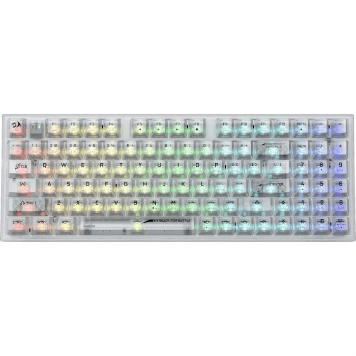 Redragon K658CT Irelia Pro SE Wireless Transparent Mechanical Gaming Keyboard, Tri Mode Connectivity (White) - Image 2