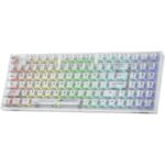 Redragon K658CT Irelia Pro SE Wireless Transparent Mechanical Gaming Keyboard, Tri Mode Connectivity (White)