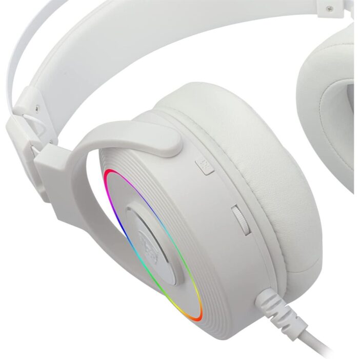 Redragon Lamia 2 H320 RGB Gaming Headset White - Headphones with Microphone, Includes Stand, Powerful Headphones, USB, 7.1 Virtual, PC Compatible - Image 4
