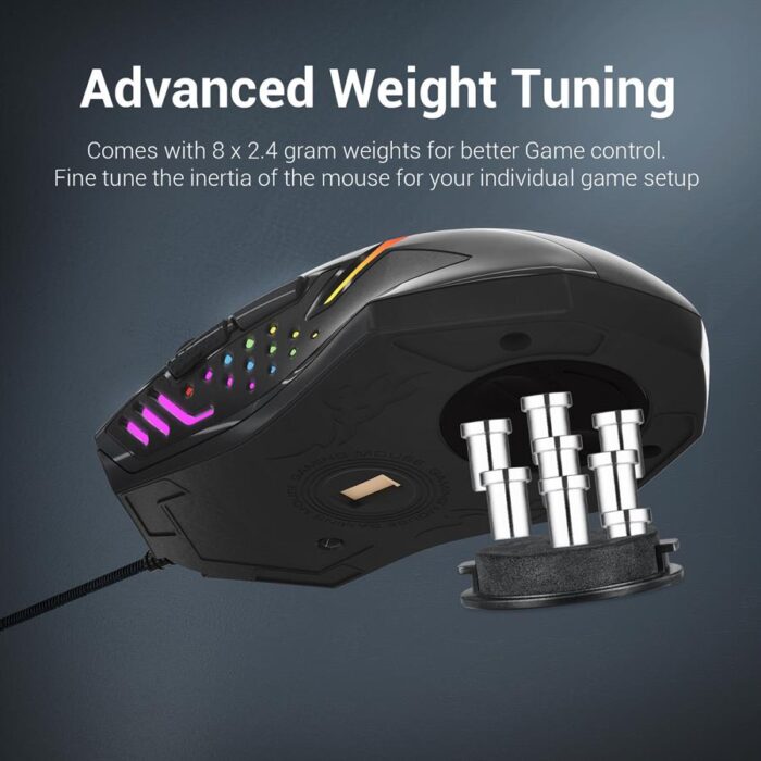 Redragon M601 Centrophorus 2 RGB Wired Gaming Mouse, 7200 DPI 6 Buttons Ergonomic Gaming Mouse for PC - Image 3