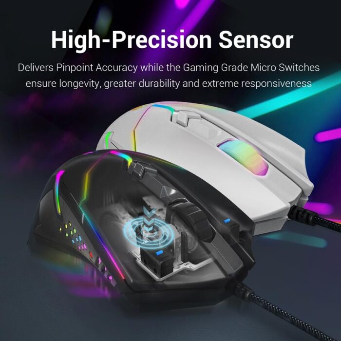 Redragon M601 Centrophorus 2 RGB Wired Gaming Mouse, 7200 DPI 6 Buttons Ergonomic Gaming Mouse for PC - Image 4