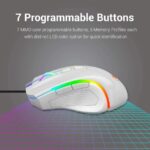 Redragon M607 Griffin 7200 DPI RGB Gaming Mouse - White - Image 3
