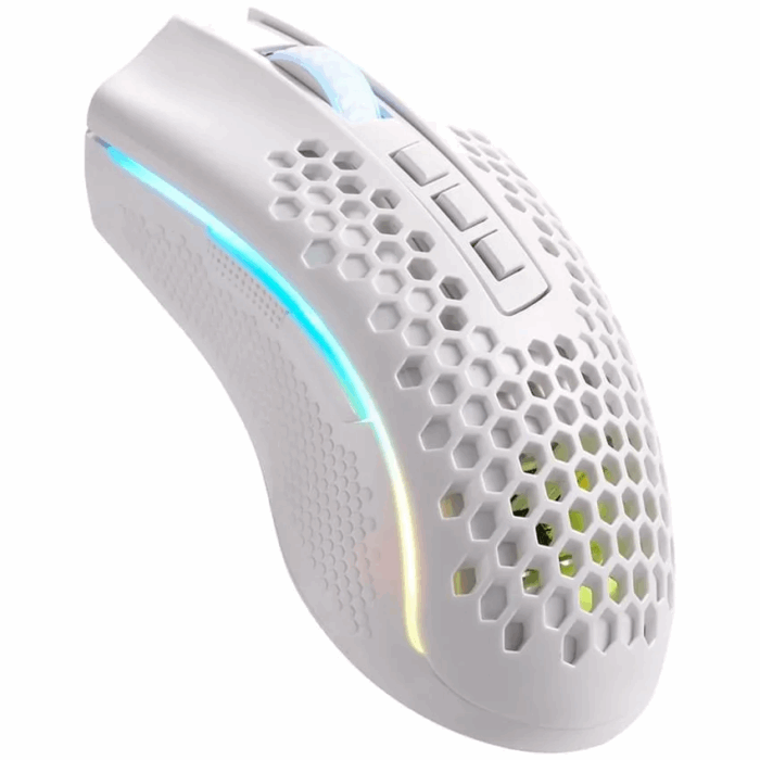 Redragon M808 Storm Pro Wireless Gaming Mouse, RGB Honeycomb Form, 16,000 DPI Optical Sensor, Programmable Macro Buttons, Precise Registration, White - Image 2