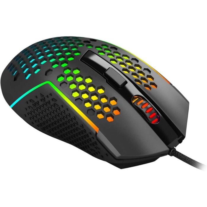 Redragon M987-K Reaping Gaming Mouse, Lightweight 55g Honeycomb RGB Backlit Wired 6 Buttons Programmable with 12400 DPI, Black - Image 2
