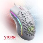 Redragon Storm M808 Lightweight RGB Gaming Mouse - White - Image 3