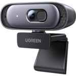 Ugreen 2K Webcam for PC, Full HD 1080p/60fps Web Cam, Auto Focus & Light Correction, Dual Mic for Clear Stereo Audio, Plug & Play, Web Camera for Zoom, Skype, Streaming, Video Calling, Conferences