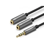 UGREEN 30619 Headphone Splitter 3.5mm 2 Female to 1 Male Mic and Audio Y Splitter TRRS Headset