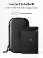 Ugreen 2.5 Inch External Hard Drive Case Cover Shockproof Storage Bag Electronic Accessories Waterproof Bag Compatible with SSD HDD USB Cables SD Cards USB Stick External Battery - Image 2
