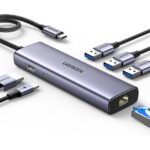 Ugreen Revodok 6-in-1 USB-C Hub Gigabit Ethernet Adapter with 4K HDMI, 100W PD Charging, USB A Data Ports Compatible with Mac M1, M2, M3, iPad, iPhone 16 Pro/Pro Max, Steam Deck