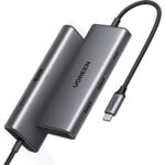 Ugreen Revodok 9-in-1 USB-C Hub Gigabit Ethernet Adapter 4K@60Hz HDMI, 100W PD Charging, USB A&C Data Ports, SD/TF Card Reader, Compatible with Mac M1, M2, M3, iPad, iPhone 16 Pro/Pro Max, Steam Deck