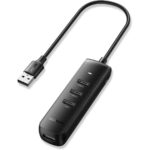 Ugreen USB Hub, 4 Port Powered USB Adapter USB 3.0 Splitter for PC Laptop iMac Surface Pro XPS PS4 PS5 Xbox One, Flash Drive, Mobile HDD and More (0.25m)