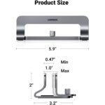Ugreen Vertical Laptop Stand Holder for Desk Compatible with MacBook Pro, MacBook Air Stand Vertical Aluminum Adjustable for Up to 17.3 Inch Gaming Laptop, Gray - Image 2