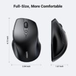 Ugreen Wireless Mouse, Ergonomic Bluetooth 5.0 Mouse for Laptop, 2.4G Cordless Mouse with USB Receiver, 1000/1600/2000/4000 DPI, 5 Buttons Silent Mice for MacBook, PC, Desktop, Chromebook, Black - Image 2