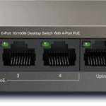TEF1106P-4-63W 6-Port 10/100M Desktop Switch with 4-Port PoE