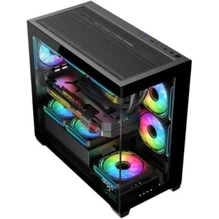 DarkFlash C218M 4 Fans Mid-Tower PC Case Black - Image 2
