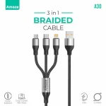 Amaze 3-in-1 USB to Micro/TypeC/iPhone Cable 3.5A 1.2m | A30