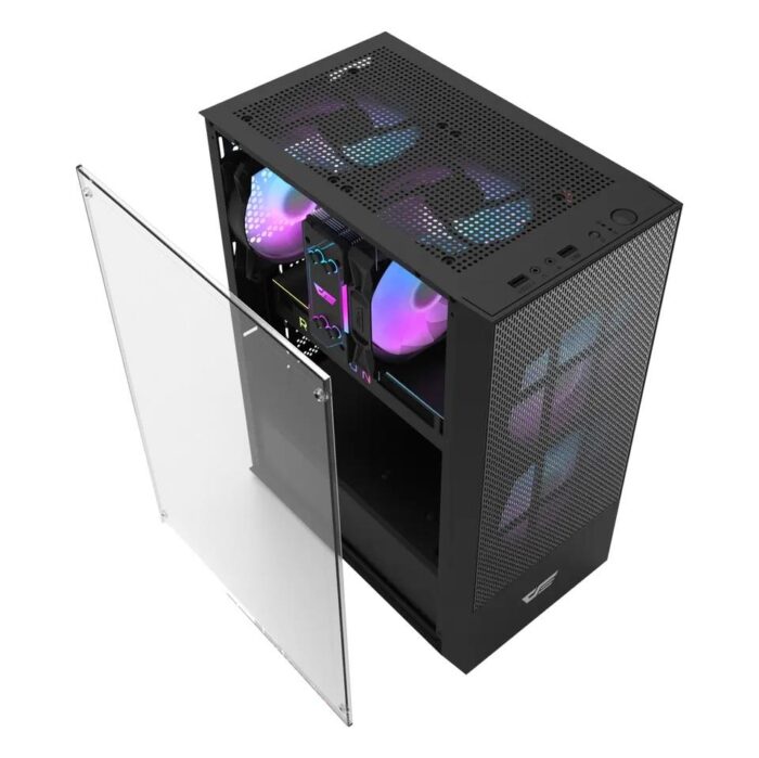 DarkFlash A290 ARGB Mid-Tower ATX Gaming Case - Black - Image 2
