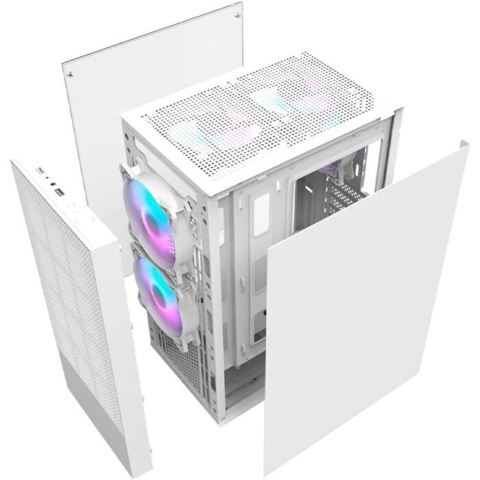 DarkFlash A290 ARGB Mid-Tower ATX Gaming Case - White - Image 3