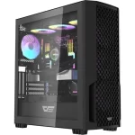 DarkFlash DF2100 Tempered Glass E-ATX Gaming PC Case, 4x ARGB Fans Included – Black