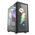 DarkFlash DK210 Graffiti ATX Gaming PC Case - Black - Image 4