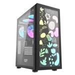 DarkFlash DK210 Graffiti ATX Gaming PC Case - Black - Image 2