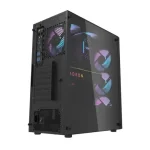 DarkFlash DK351 ARGB Mid-Tower ATX Gaming PC Case with 4x ARGB Fans Pre-installed - Black - Image 5