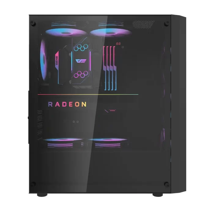 DarkFlash DK351 ARGB Mid-Tower ATX Gaming PC Case with 4x ARGB Fans Pre-installed - Black - Image 3