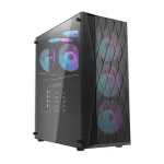 DarkFlash DK352 ARGB Mid-Tower ATX Gaming PC Case with 4 ARGB Fans - Black