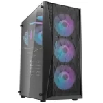 DarkFlash DK352 ARGB Mid-Tower ATX Gaming PC Case with 4 ARGB Fans - Black - Image 2