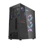 DarkFlash DK352 ARGB Mid-Tower ATX Gaming PC Case with 4 ARGB Fans - Black - Image 3