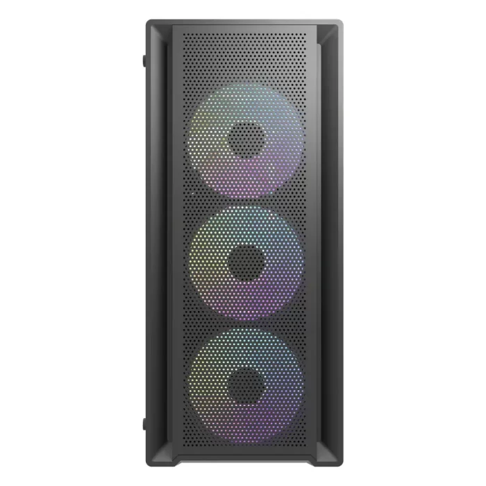 DarkFlash DK353 ARGB Mid-Tower ATX Gaming PC Case, Tempered Glass, Mesh Front, 4 ARGB Fans - Black - Image 2