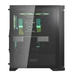 DarkFlash DK361 ATX PC Case with 4 RGB Fans, Hexagon Mesh Front Panel, Tempered Glass Side Panel, Supports Up to 6x Fans & 360mm Radiator, I/O with USB 3.0 Port, Black - Image 4