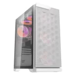 DarkFlash DK361 ATX PC Case with 4 RGB Fans, Hexagon Mesh Front Panel, Tempered Glass Side Panel, Supports Up to 6x Fans & 360mm Radiator, I/O with USB 3.0 Port, Black