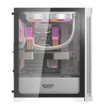 DarkFlash DK361 ATX PC Case with 4 RGB Fans, Hexagon Mesh Front Panel, Tempered Glass Side Panel, Supports Up to 6x Fans & 360mm Radiator, I/O with USB 3.0 Port, Black - Image 3
