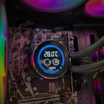 DarkFlash DN240D ARGB AIO 240mm Liquid CPU Cooler, 2.1 inch LCD Digital Display Screen - Black - Image 3