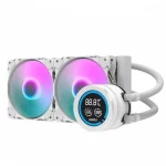 DarkFlash DN240D ARGB AIO 240mm Liquid CPU Cooler, 2.1 inch LCD Digital Display Screen - White