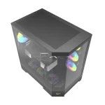 DarkFlash DQX90 Luxury Desktop PC Mid-Tower ATX Gaming Case, 4 ARGB Fans - Black - Image 3