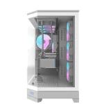 DarkFlash DQX90 Luxury Desktop PC Mid-Tower ATX Gaming Case, 4 ARGB Fans - White - Image 4