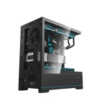 DarkFlash DY451 Pro Tempered Glass ATX PC Case, 2x USB 3.0, 1x Type-C, Four-Level Cooling System, Adjustable Fan Speed, Temperature Digital Display, 1x Pre-Installed ARGB Fan - Black - Image 3