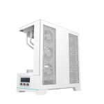 DarkFlash DY451 Pro Tempered Glass ATX PC Case, 2x USB 3.0, 1x Type-C, Four-Level Cooling System, Adjustable Fan Speed, Temperature Digital Display, 1x Pre-Installed ARGB Fan - White - Image 3