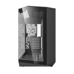 DarkFlash DY470 Full-Tower ATX Gaming PC Case, Back Plug-in Motherboard, Dual-Chamber, Panoramic Glass, Up to 2xx 360mm Radiators, RTX 40 Compatible - Black - Image 3