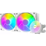DarkFlash Radiant DC 240 ARGB AIO 240mm Liquid CPU Cooler – White