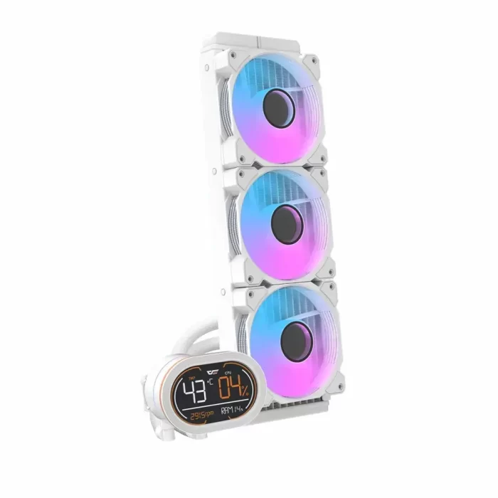 DarkFlash Wave DH360D ARGB Display AIO 360mm Liquid CPU Cooler – White - Image 2