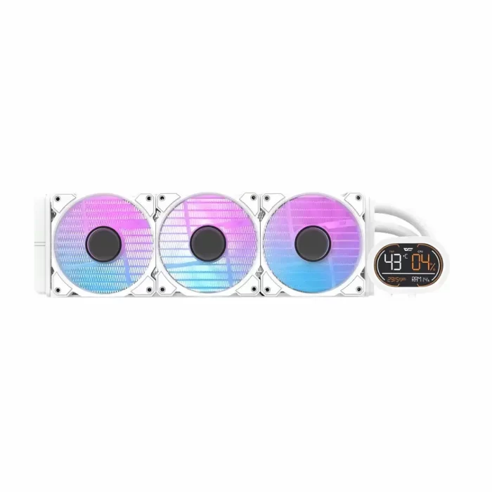 DarkFlash Wave DH360D ARGB Display AIO 360mm Liquid CPU Cooler – White - Image 3