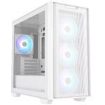 Asus A21 Plus TG ARGB White microATX PC Case (Pre-Installed ARGB Fans, Mesh Front Panel, Compatible with Hidden Port Motherboards, 360mm Radiators, 380mm Graphics, White)