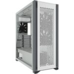 Corsair 7000D Airflow Full-Tower ATX PC Case: High-Airflow Front Panel, Spacious Interior, Easy Cable Management, 3x 140mm AirGuide Fans with PWM Repeater Included – White