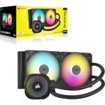 Corsair iCUE Link Titan 280 RX RGB Liquid CPU Cooler, 280mm AIO, Low-Noise, FlowDrive Cooling Engine, Intel LGA 1851/1700, AMD AM5/AM4, 2X RX140 RGB Fans, iCUE Link System Hub Included – Black
